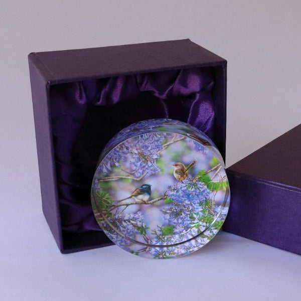 Crystal Glass Disc Paperweight